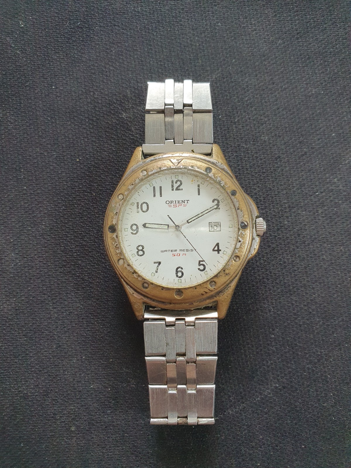 Vintage Orient SP 5 ATM Quartz Date Japan Men\'s Watch (For Parts Or Repair) Vintage Orient SP 5 ATM Quartz Date Japan Men\'s Watch (For Parts Or Repair)