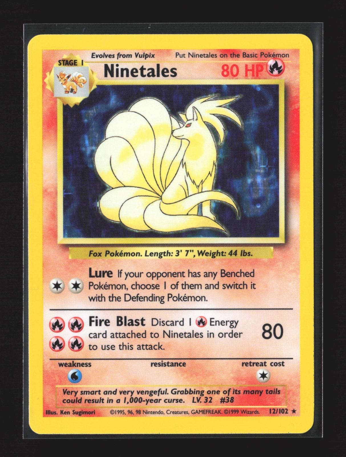 Pokemon Base Set #012/102 Holo Rare, Holo Ninetales