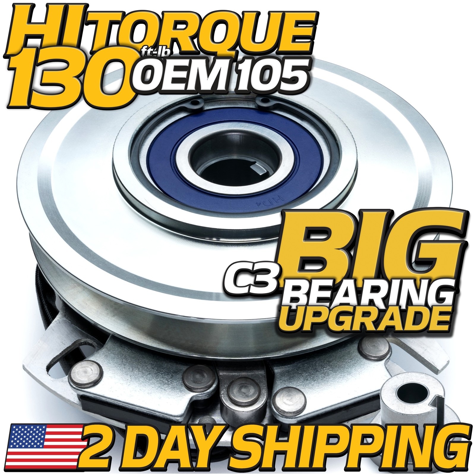 HiTorq BIGBearing Billet Pulley PTO Clutch for Snapper Ferris 5100915SM 5219-34A HiTorq BIGBearing Billet Pulley PTO Clutch for Snapper Ferris 5100915SM 5219-34A
