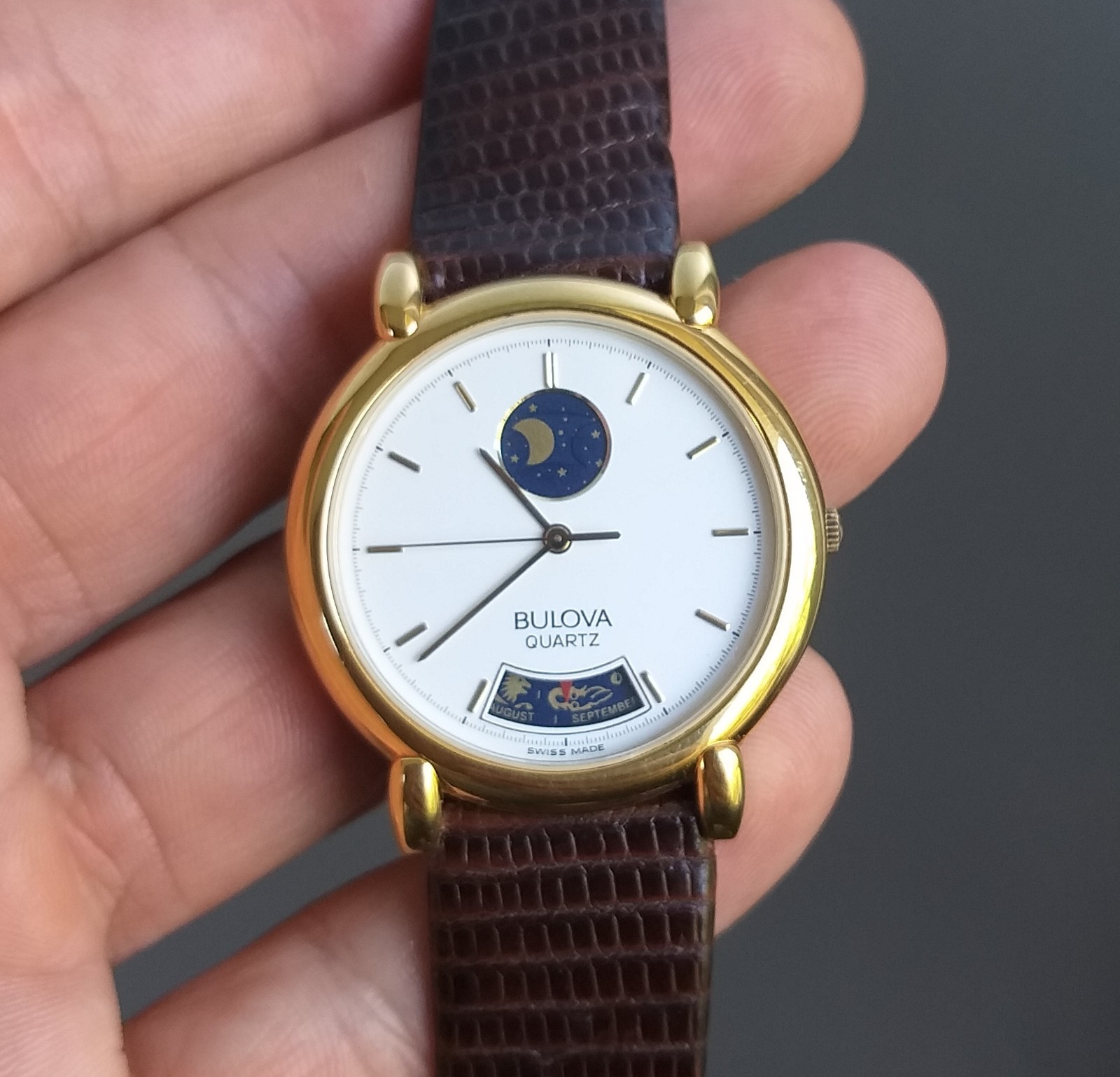 NOS Bulova Moon phase Unworn Watch New Old Stock 1982
