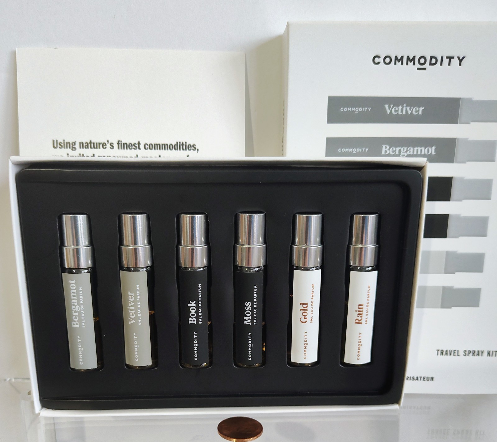 6pc COMMODITY Fragrances BEST DRESSED Travel Spray*ORIGINAL FORMULA* Sealed BOOK