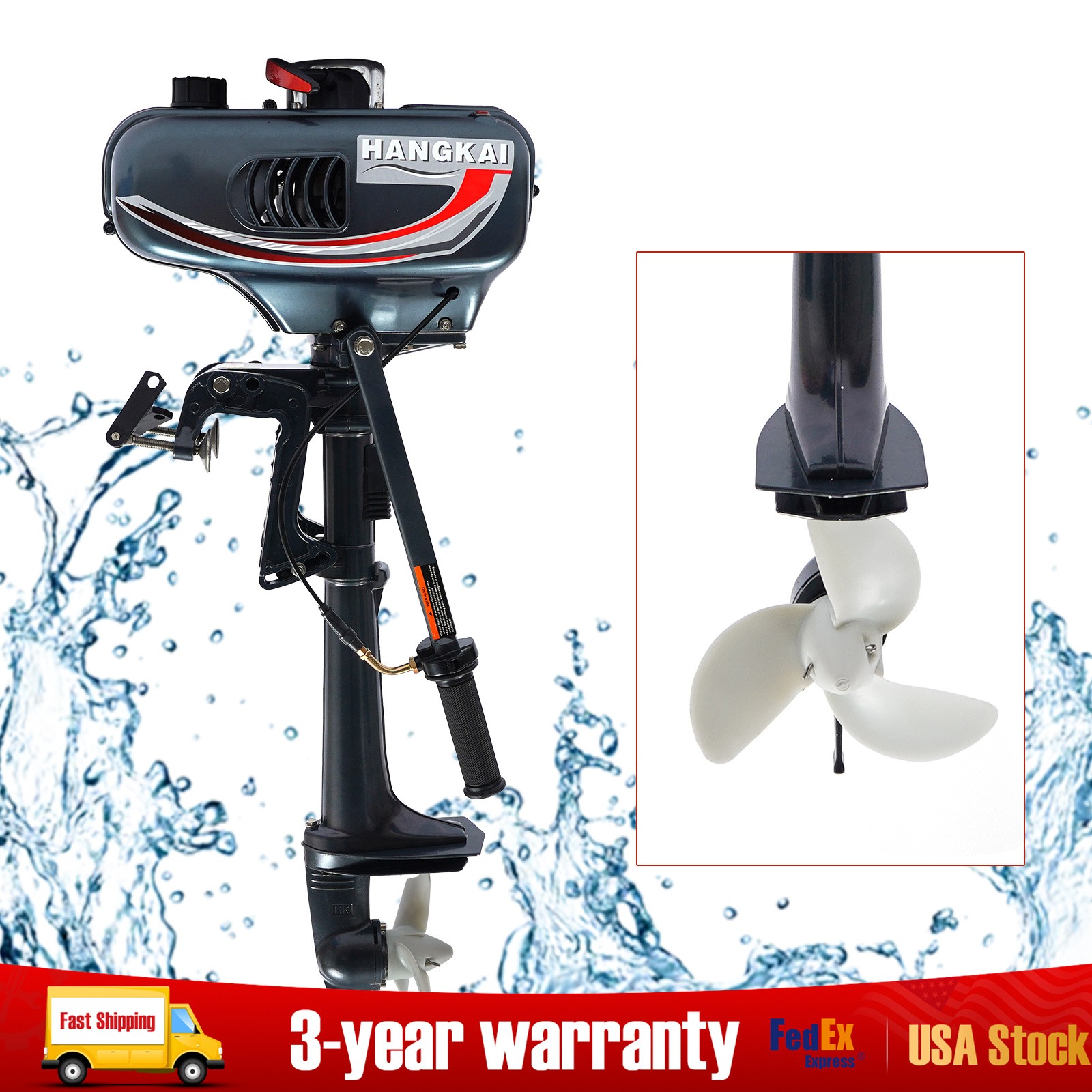 3.5HP 2 Stroke Outboard Motor Manual Start Fishing Boat Engine CDI System