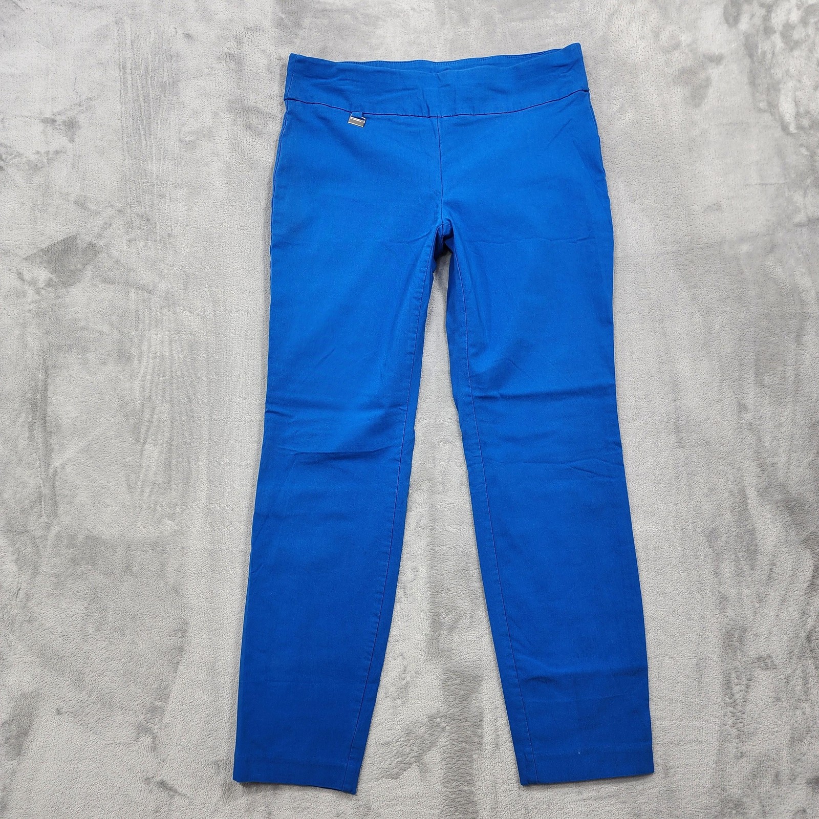 Alfani Pants Womens 12 Blue Ponte Pull On Slim Ankle Stretch Office Casual