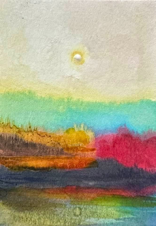 AUTUMN DELIGHT - ORIGINAL 100% HAND PAINTED NATURE ACEO WARETCOLOR PAINTING