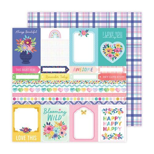 Blooming Wild #1 12x12 Scrapbook Paper - 5 Sheets