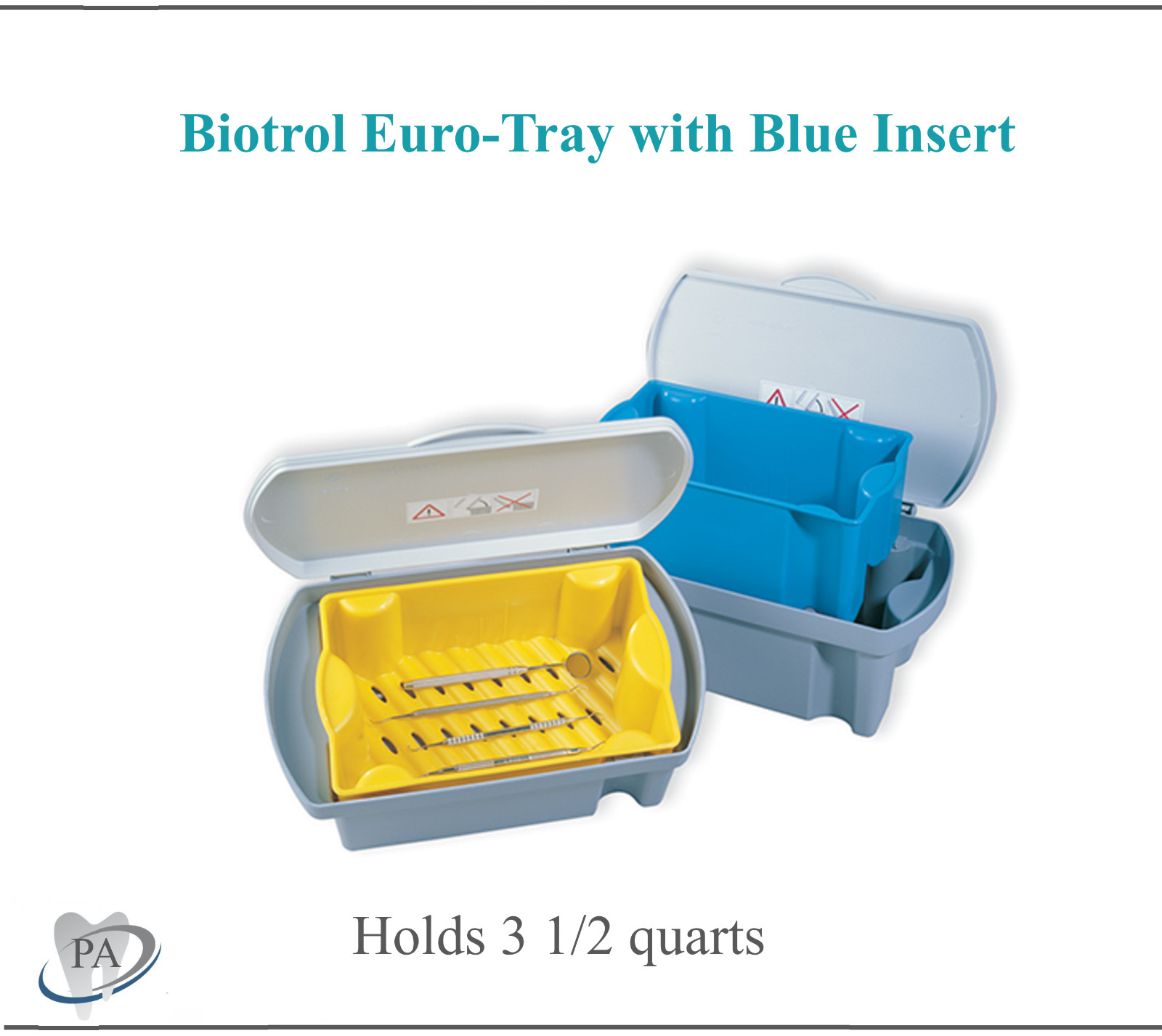 Biotrol Euro-Tray Blue Germicide Tray for the Cold Sterilization Dental, Tattoo