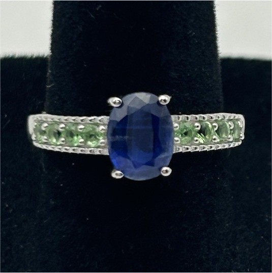 JTV Blue Kyanite Chrome Diopside 1.60ctw Sterling Silver Ring Size 8 JTV Blue Kyanite Chrome Diopside 1.60ctw Sterling Silver Ring Size 8