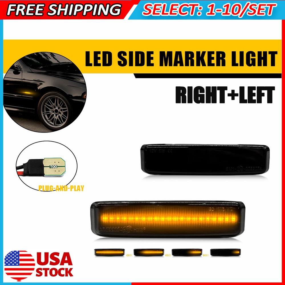 2-20x LED Front Bumper Reflector Side Marker Lights For BMW 5 Series 525i 528i