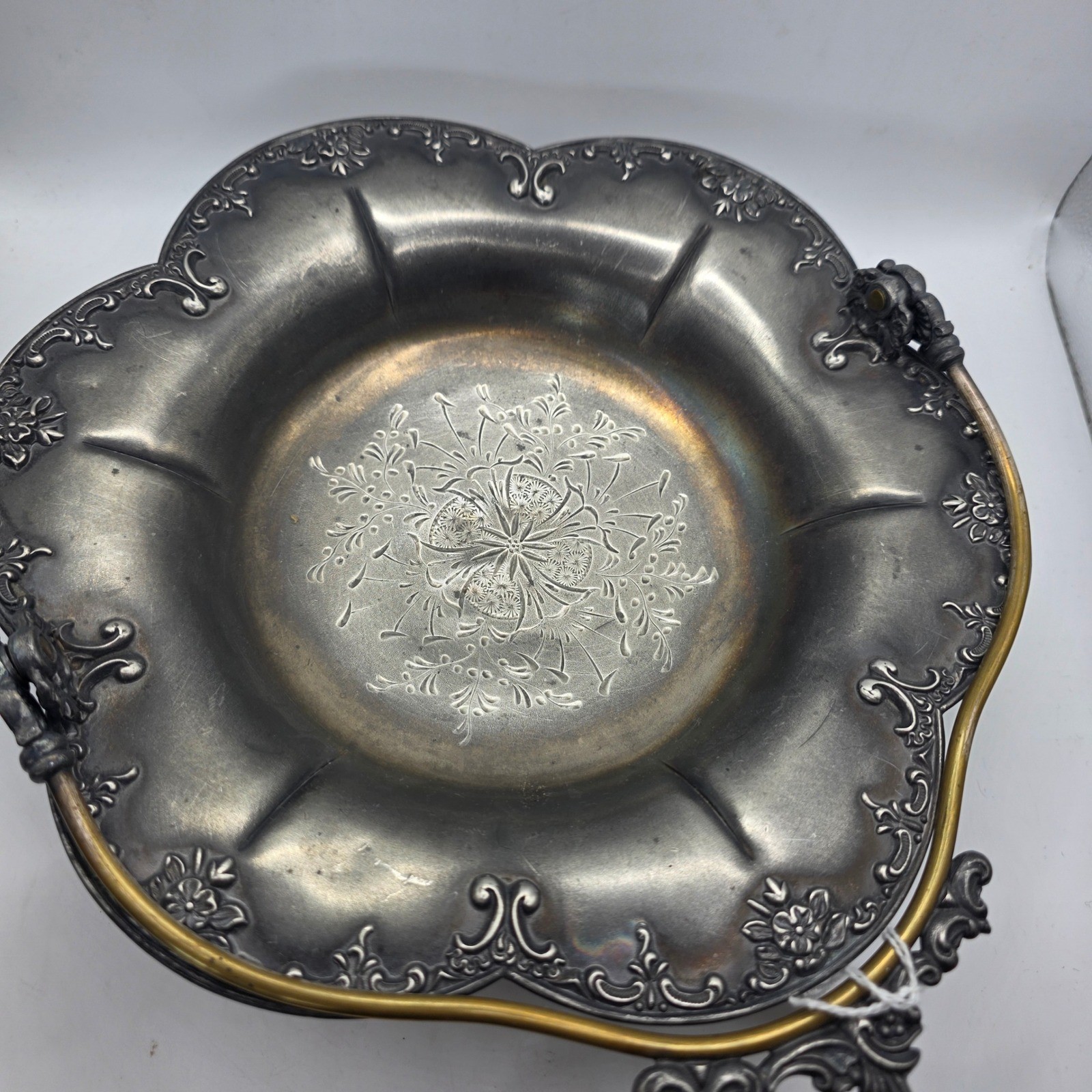 Antique Wm Rogers #622 Quadruple Silver Plate Victorian Bride Cake Basket