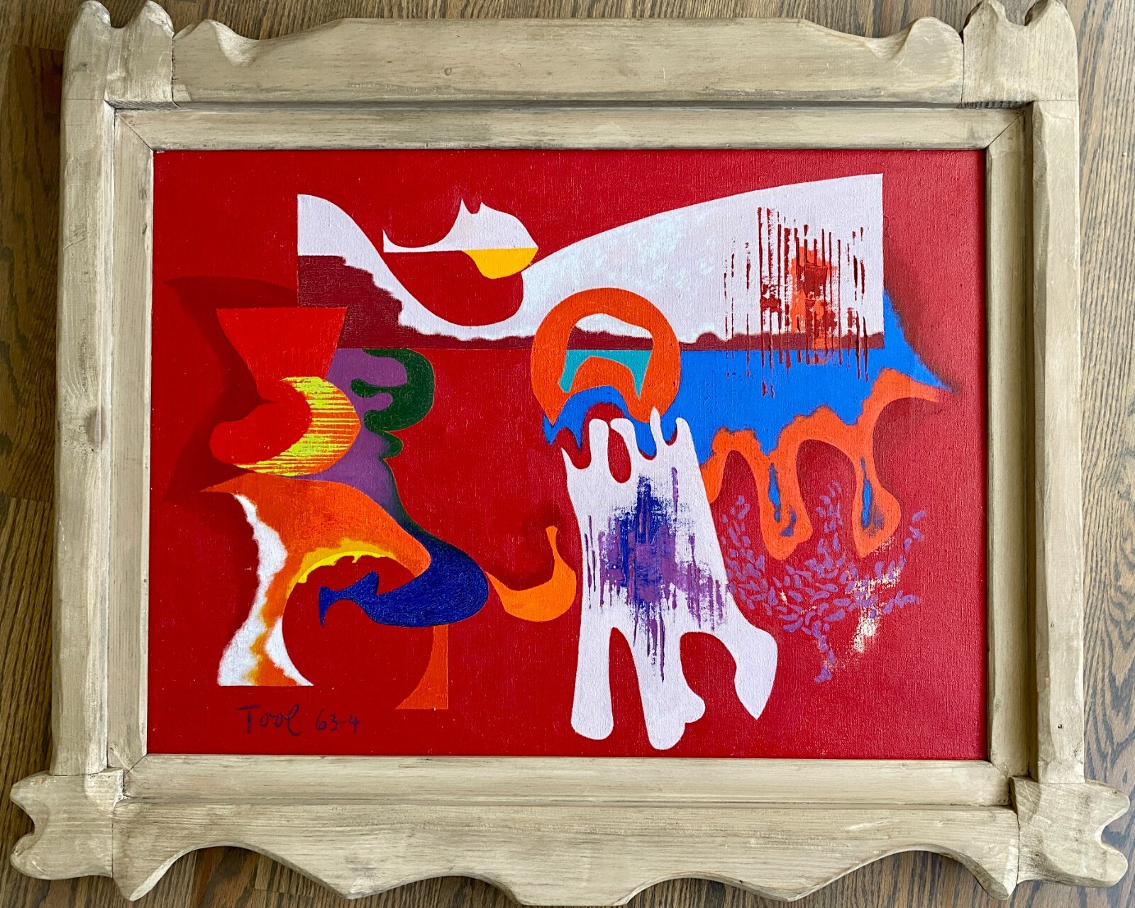 PATRICIA TOOL 1963 Signed Original Abstract Oil Painting Mid Century Modern MCM
