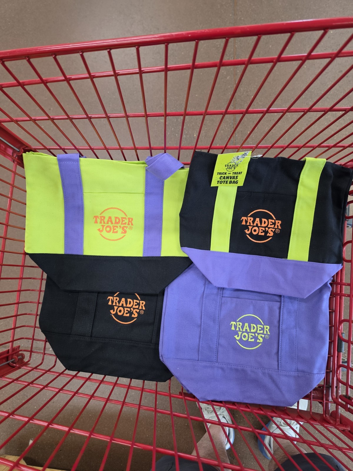 4 Set Of 2026 Trader Joe’s Halloween Mini Canvas Tote Bags