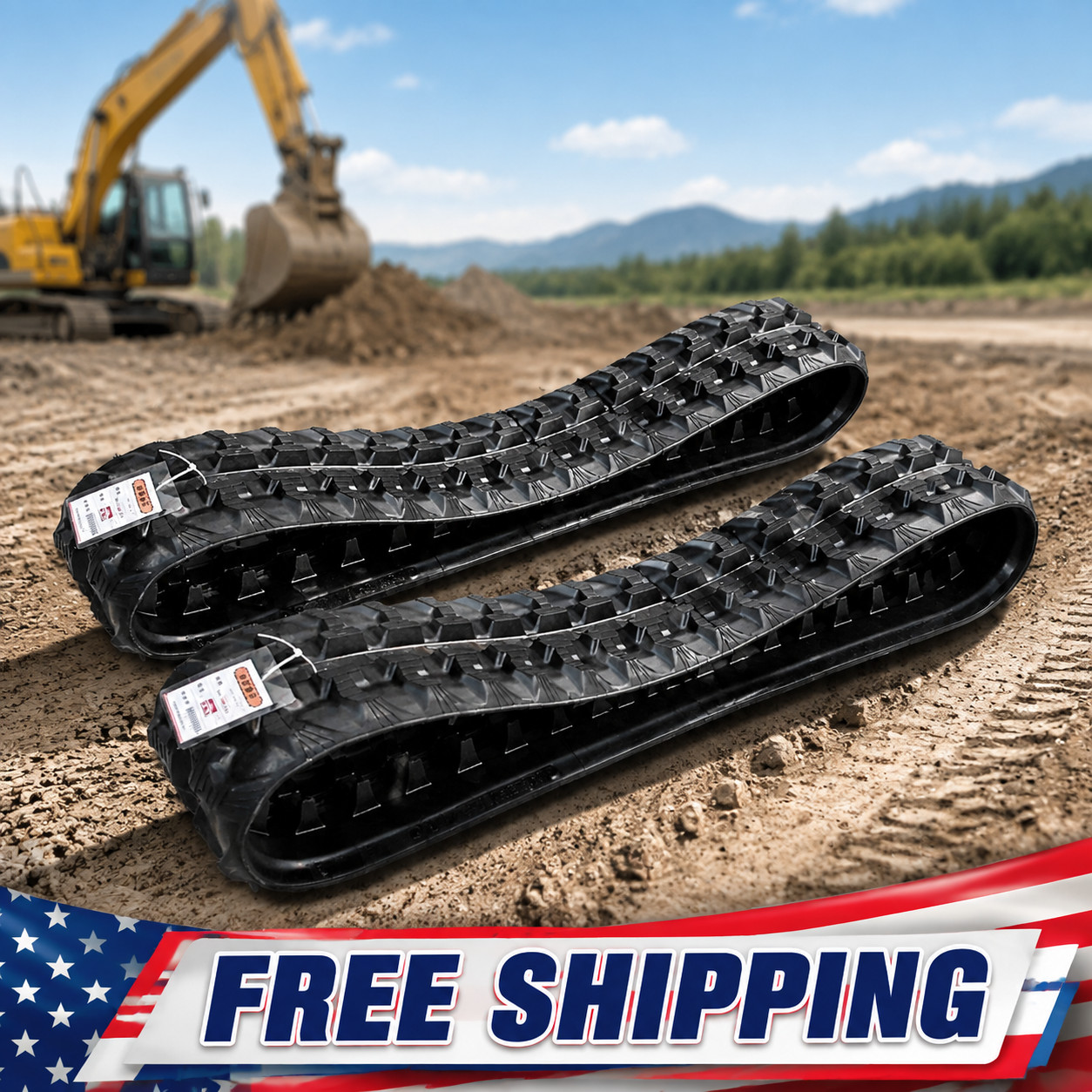 2Pcs Heavy‑Duty Rubber Tracks 180x72x37 180mm Width Replacement Mini Excavator 2Pcs Heavy‑Duty Rubber Tracks 180x72x37 180mm Width Replacement Mini Excavator