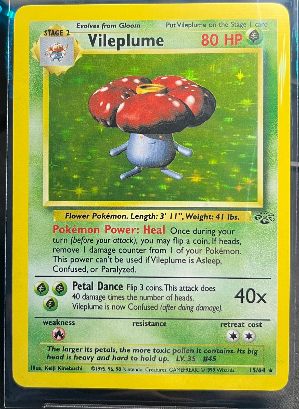 Pokémon TCG Vileplume Jungle 15/64 Unlimited Holo Rare