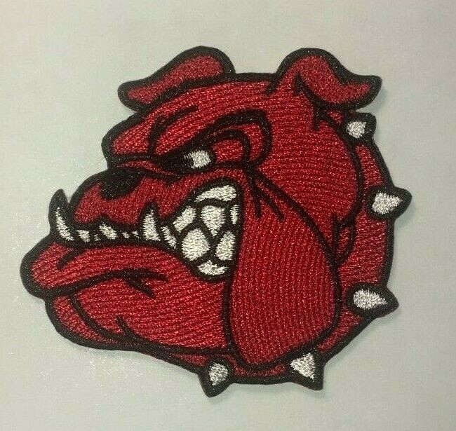 bulldog patch red dog head patch red bulldog patch dog head patch 3\