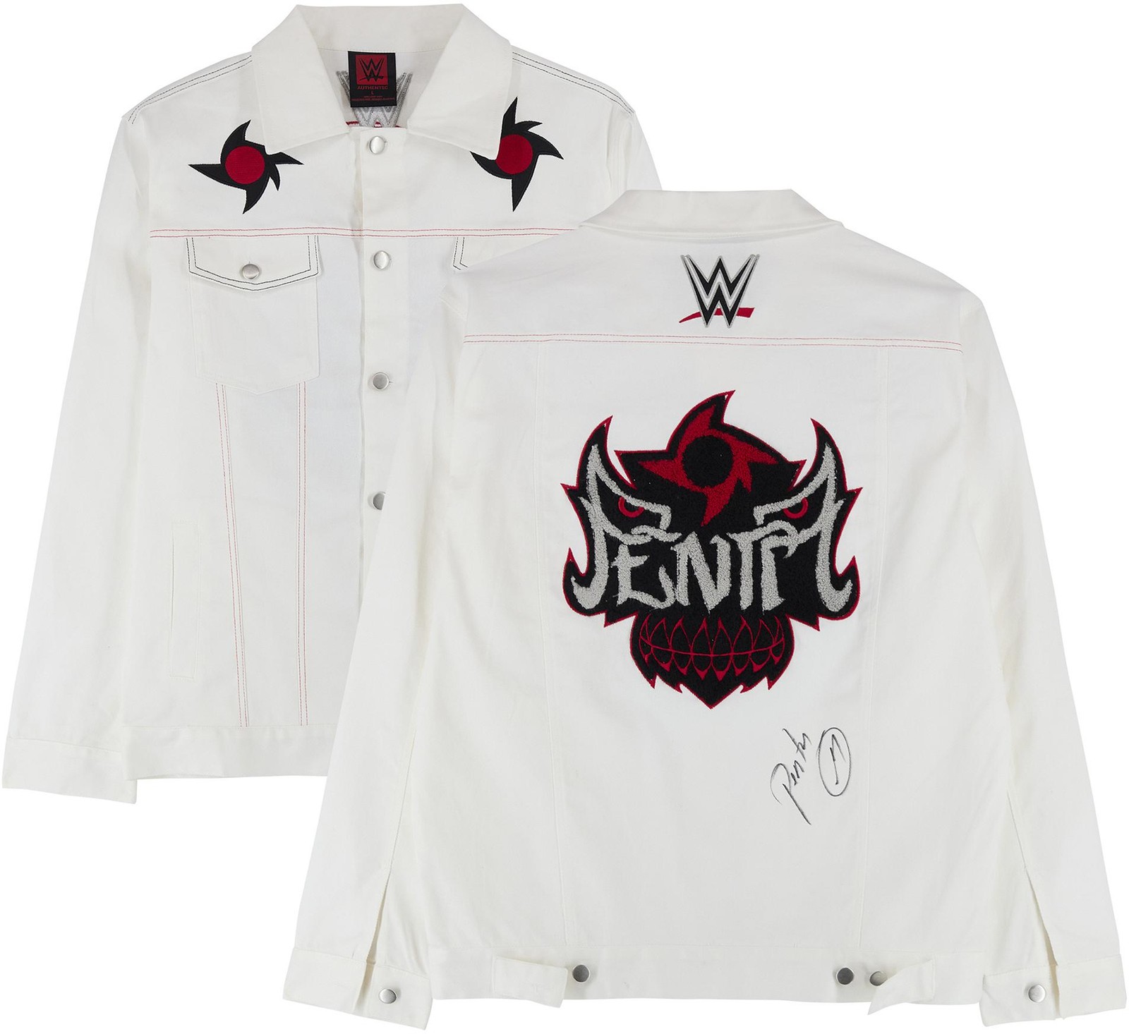 Penta WWE Autographed White Denim Replica Entrance Jacket Penta WWE Autographed White Denim Replica Entrance Jacket