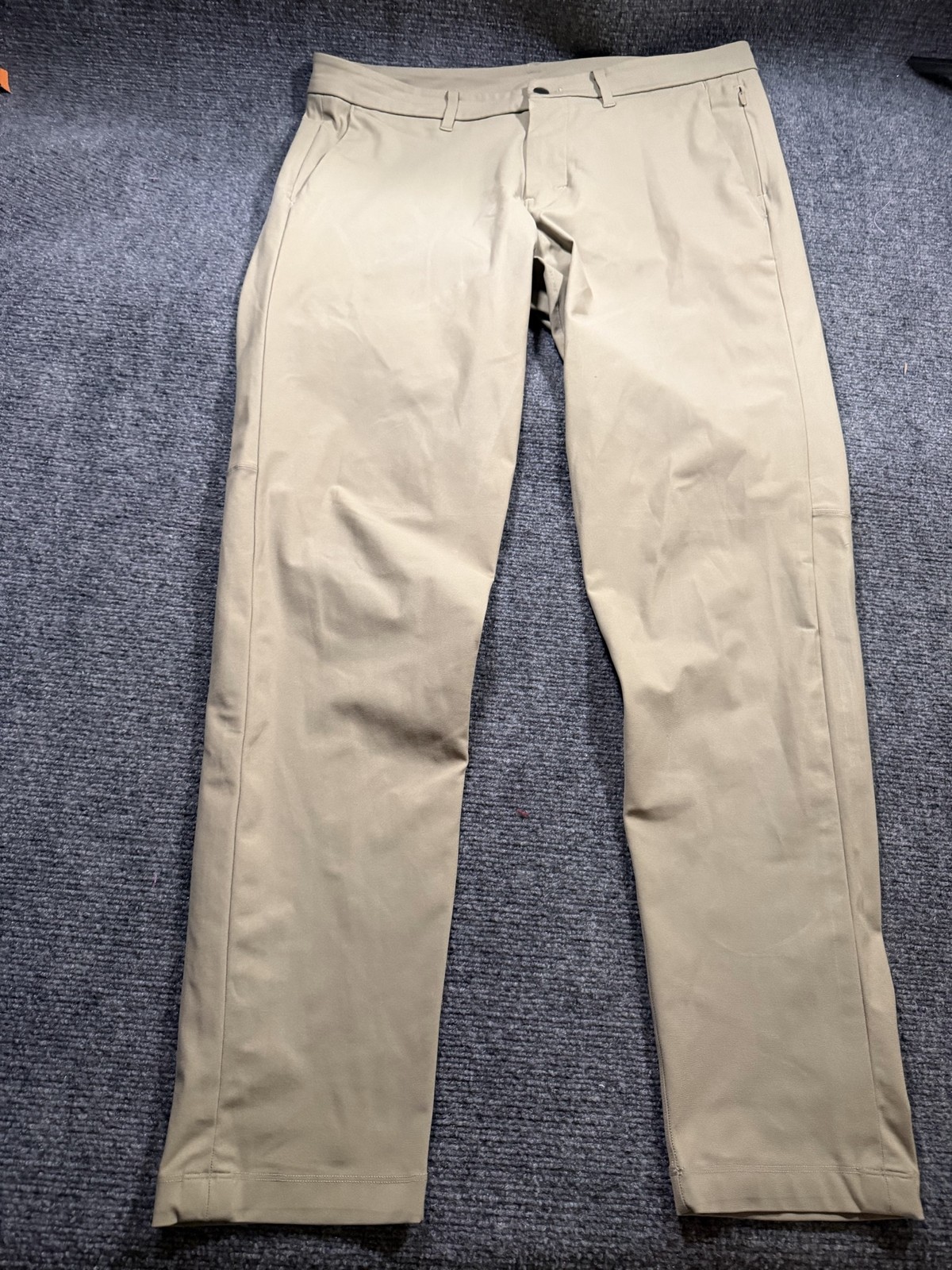 Lululemon Pants Mens 34x32 Beige Stretch Chino Straight Leg Casual Travel Wear