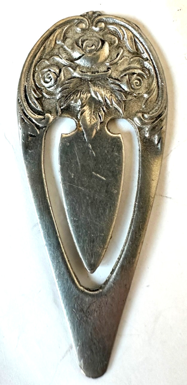 BEAUTIFUL VINTAGE ELIAS STERLING SILVER FINE PEWTER ROSE FLOWER BOOKMARK BEAUTIFUL VINTAGE ELIAS STERLING SILVER FINE PEWTER ROSE FLOWER BOOKMARK