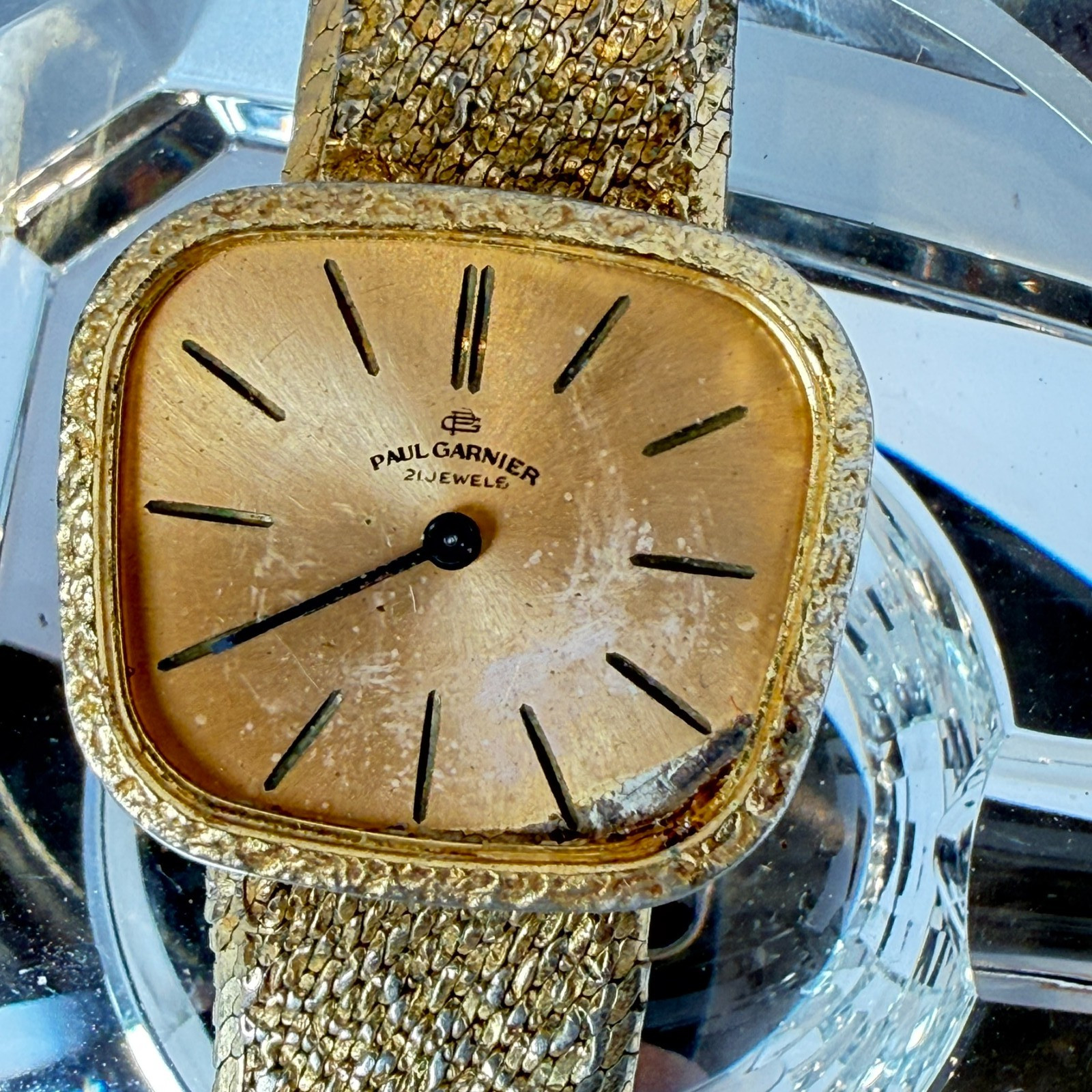 Vintage PAUL GARNIER Atomic MCM Mechanical Watch - 21 Jewels FOR PARTS / REPAIR