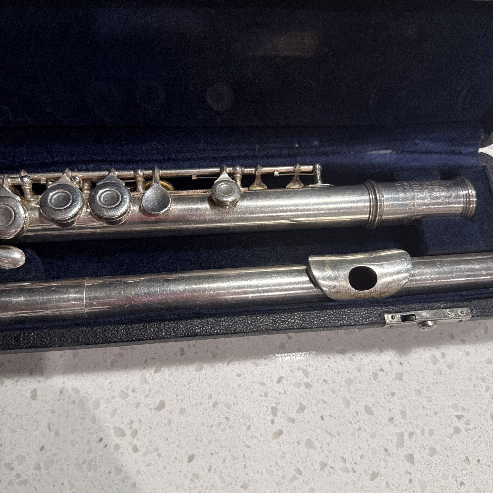C.G. Conn 20M Silver Plated Student Flute w/ Case USA Vintage C.G. Conn 20M Silver Plated Student Flute w/ Case USA Vintage