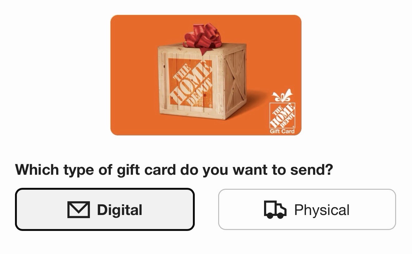 $500 The Home Depot Gift Card - Digital