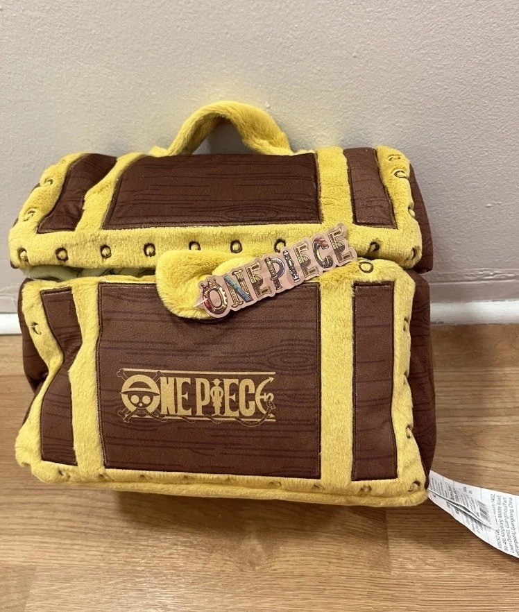 MINISO x One Piece Treasure Chest Blanket Bag Grand Line Map Plush NWT AUTHENTIC