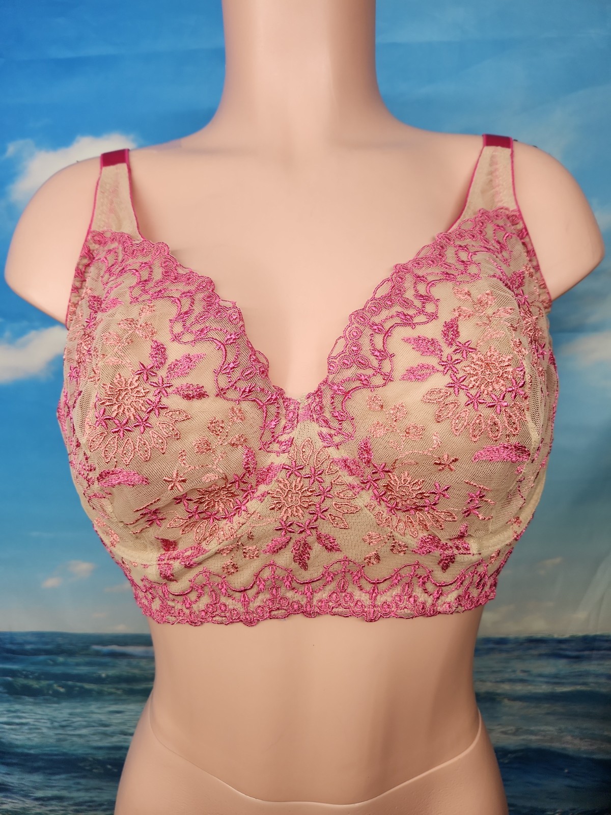 Nwt Cosabella Womens Usha Curvy Bralette Size Large Pink Purple Floral Cream Nwt Cosabella Womens Usha Curvy Bralette Size Large Pink Purple Floral Cream