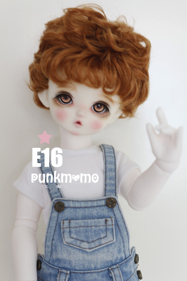 8-9inch 22-23cm Carrot Red Short Curly Handsome Uncle Boy Wig For 1/3 SD BJD Wig