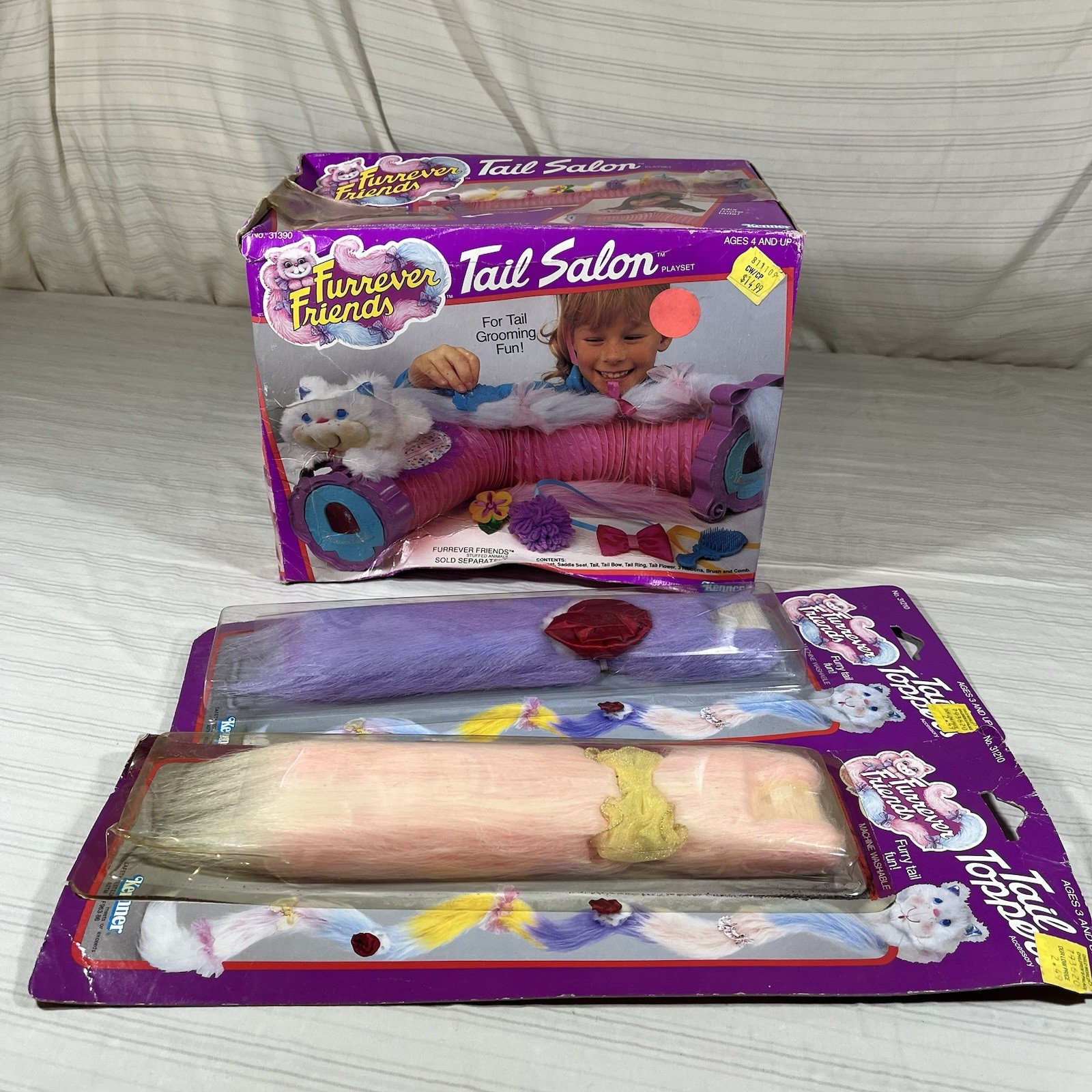 Vintage 1987 Kenner Furrever Friends Tail Salon Playset & 2 Tails NEW RARE