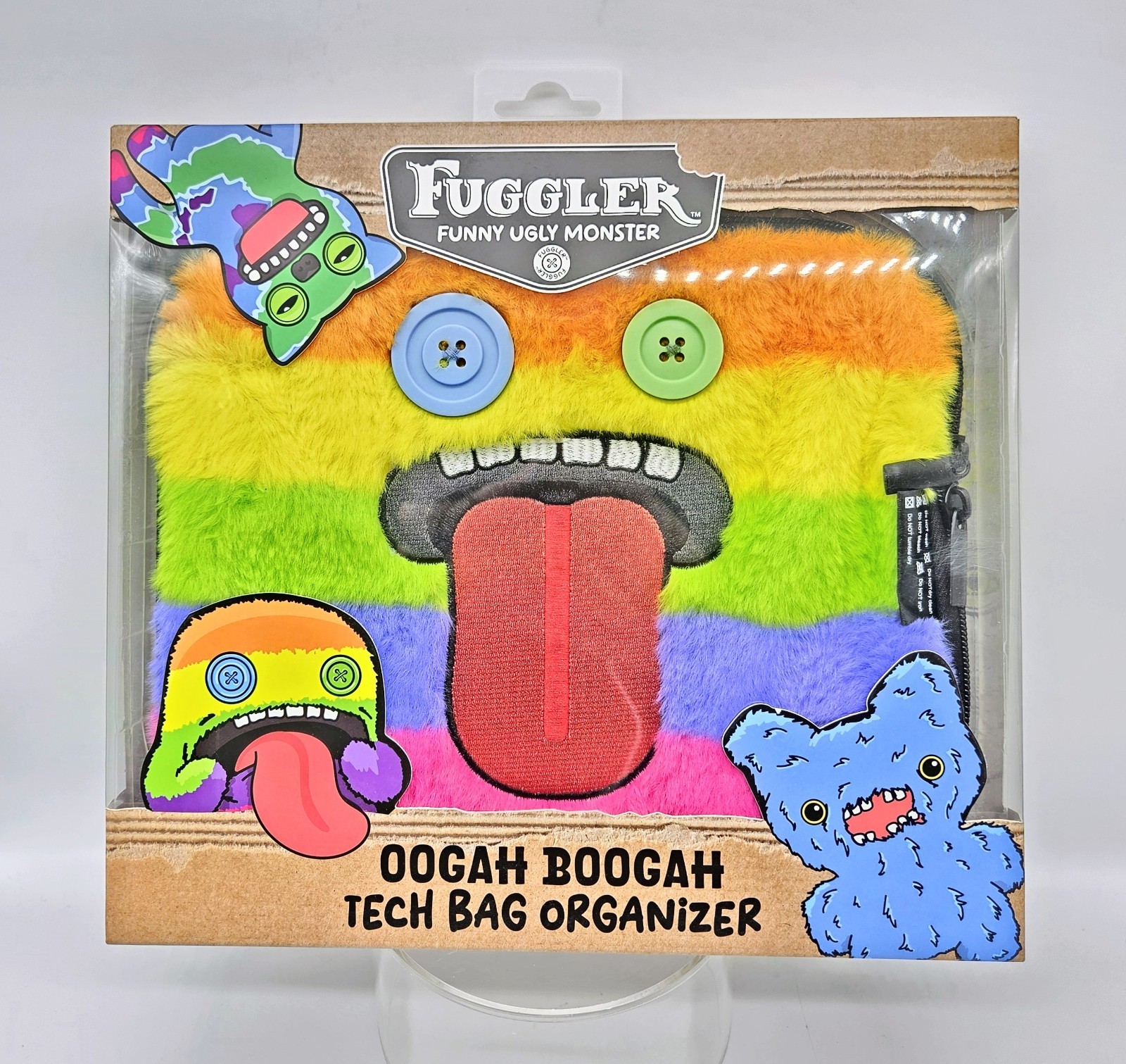 Fuggler Oogah Boogah Tech Bag Organizer Furry Plush Zipper Case Rainbow Fuggler Oogah Boogah Tech Bag Organizer Furry Plush Zipper Case Rainbow