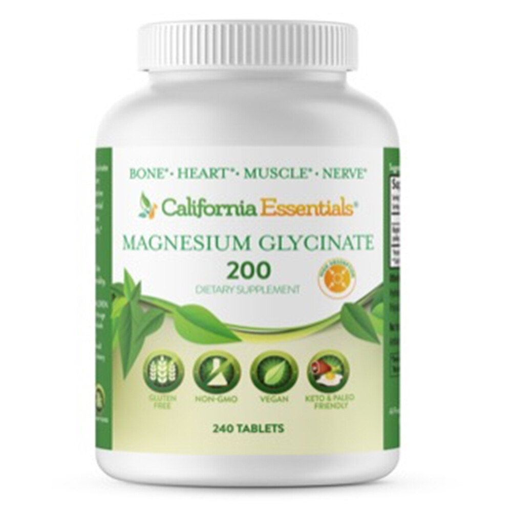 California Essentials Magnesium Glycinate 200mg 360 Tablets Sleep Muscle Support
