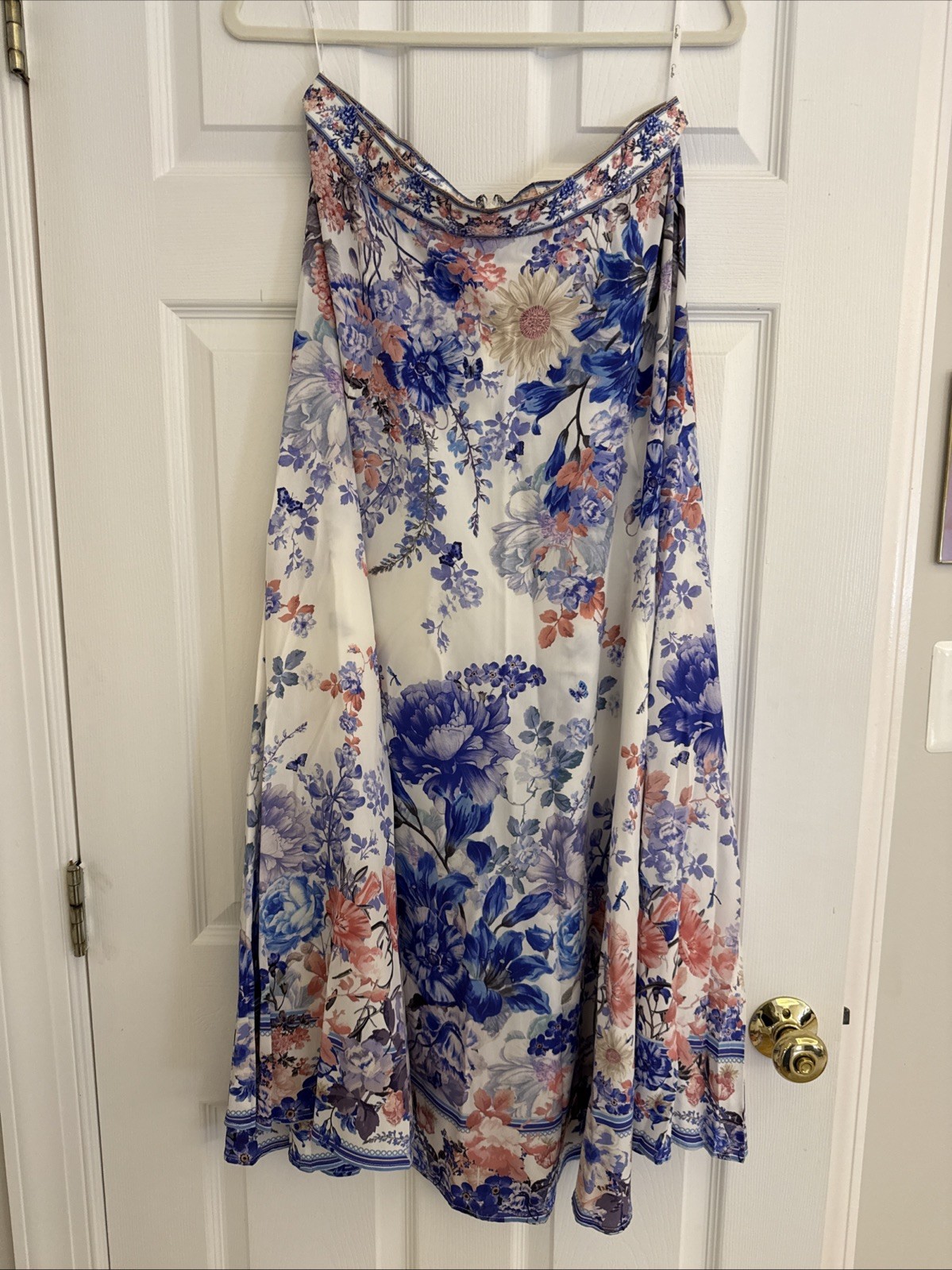 Gorgeous 100% Silk Camilla  Full Long skirt Size Large