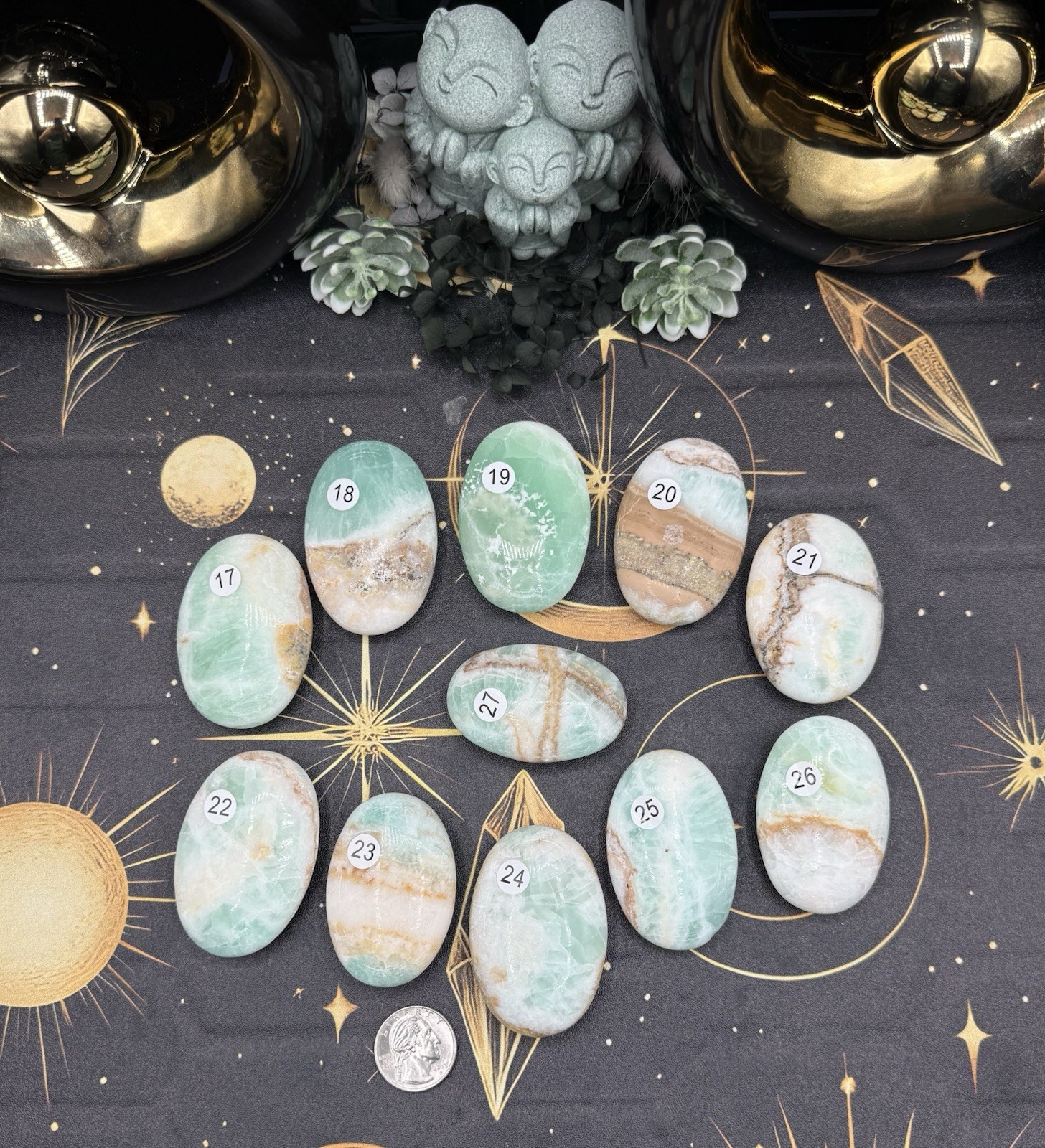 Natural Caribbean Calcite Palm Stones 
