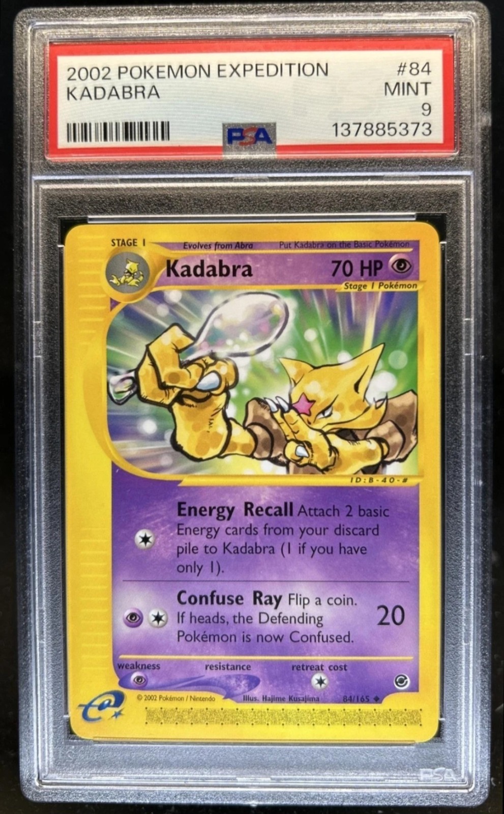2002 Pokemon Expedition Kadabra #84/165 PSA 9 2002 Pokemon Expedition Kadabra #84/165 PSA 9
