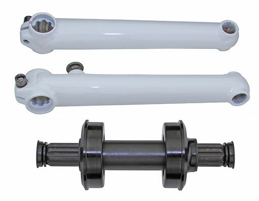 New Bike Bicycle 3PC CR-MO Crank Set 175mm USA/BB 8t MTB BMX Bike White New Bike Bicycle 3PC CR-MO Crank Set 175mm USA/BB 8t MTB BMX Bike White