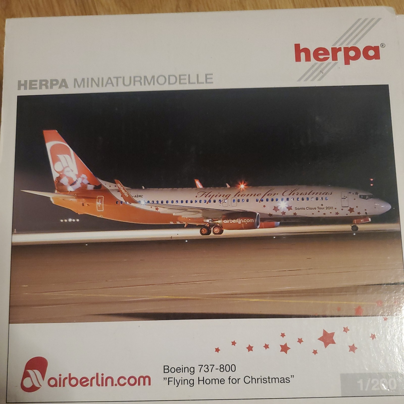 1/200 AIR BERLIN BOEING 737-800 FLYING HOME FOR CHRISTMAS COLORS HERPA 1/200 AIR BERLIN BOEING 737-800 FLYING HOME FOR CHRISTMAS COLORS HERPA