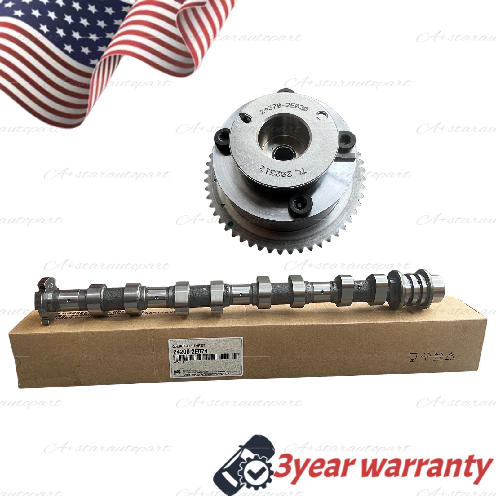 24200-2E074 Genuine Exhaust Camshaft & CVVT Gear for 2017-2025 Hyundai Kia 2.0L