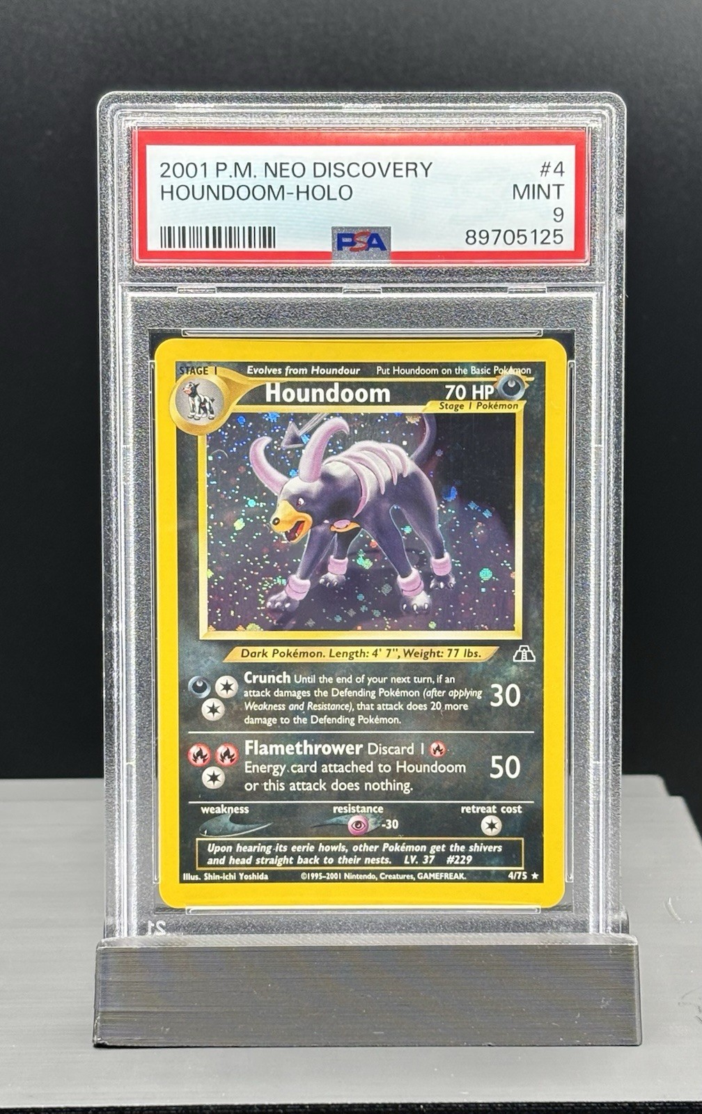 2001 HOUNDOOM HOLO NEO DISCOVERY PSA 9 MINT #4/75 POKEMON TCG WOTC