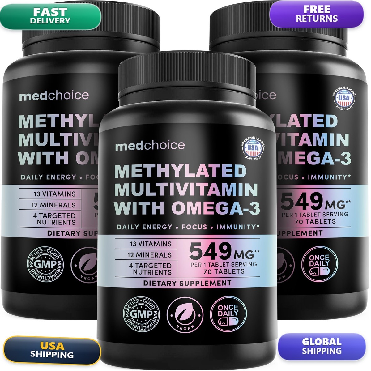 MEDCHOICE Complete 29-in-1 Methylated Multivitamin Men & Women Omega-3, Once MEDCHOICE Complete 29-in-1 Methylated Multivitamin Men & Women Omega-3, Once