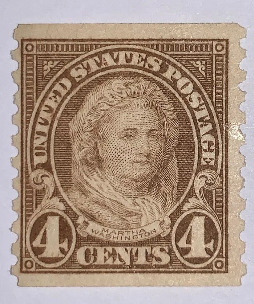 Travelstamps: 1923-1929 US Stamps Sc #601 Martha Washington, Mint, MNHOG, 4 Cent