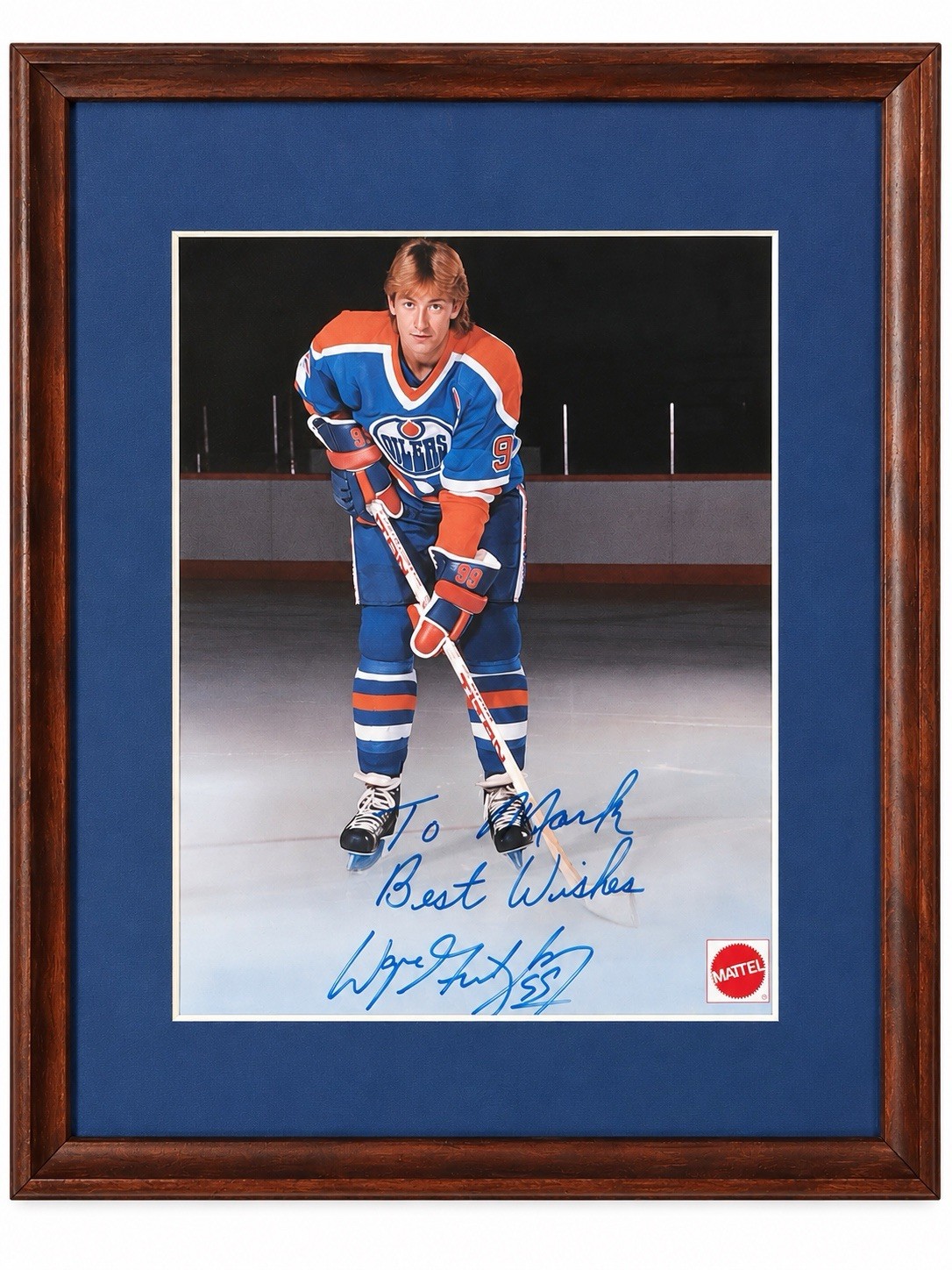 Wayne Gretzky Authentic Signed Autograph Edmonton Oilers #99 Mattel Framed Photo