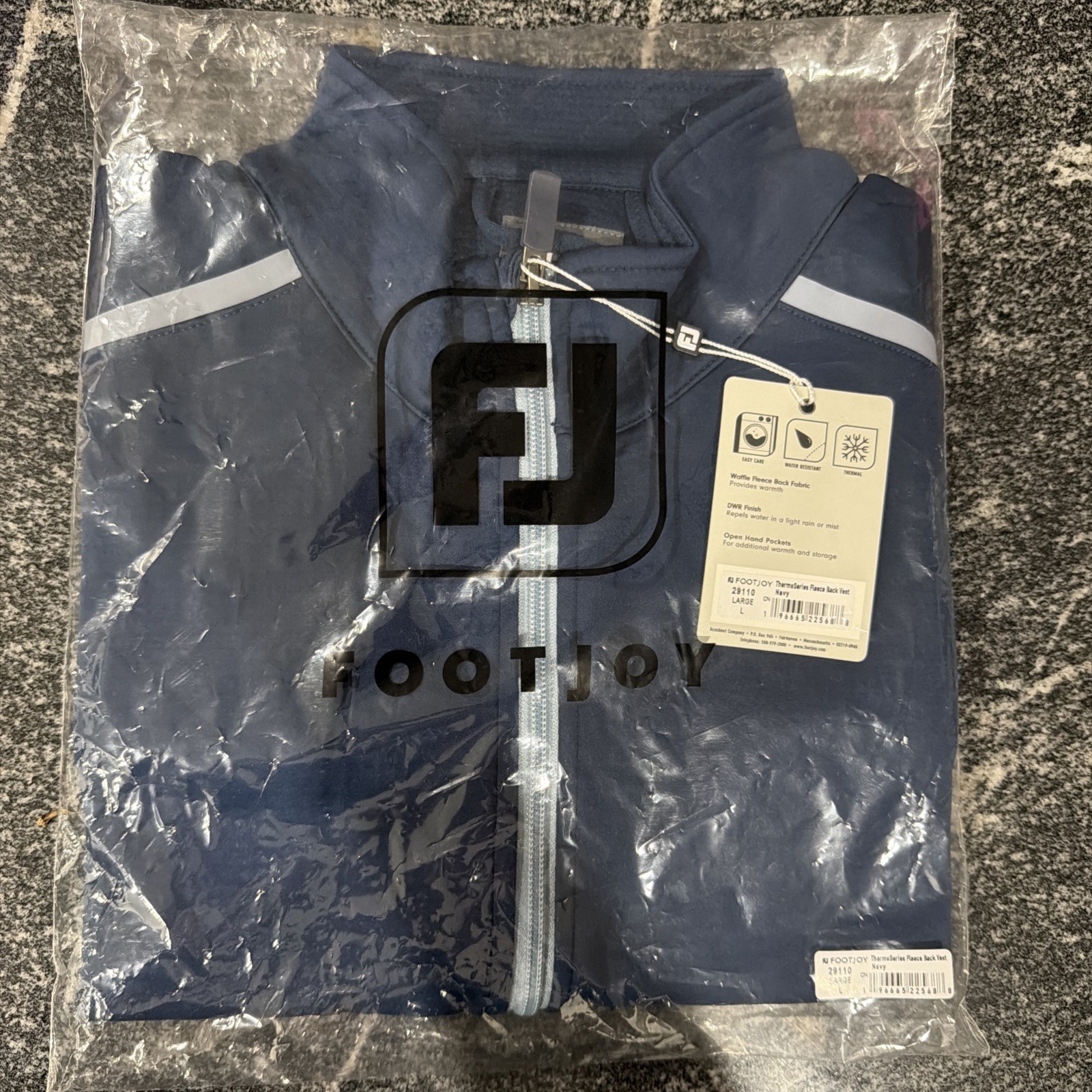 Men’s Footjoy Size Large ThermoSeries Fleece Back Best, Navy