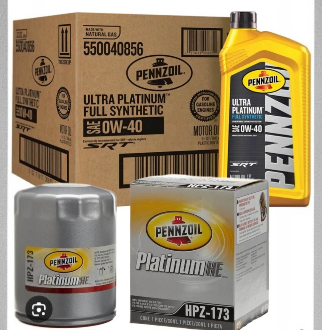 7 qts pennzoil platinum 0w40 for SRT hellcat with platinum oil filter