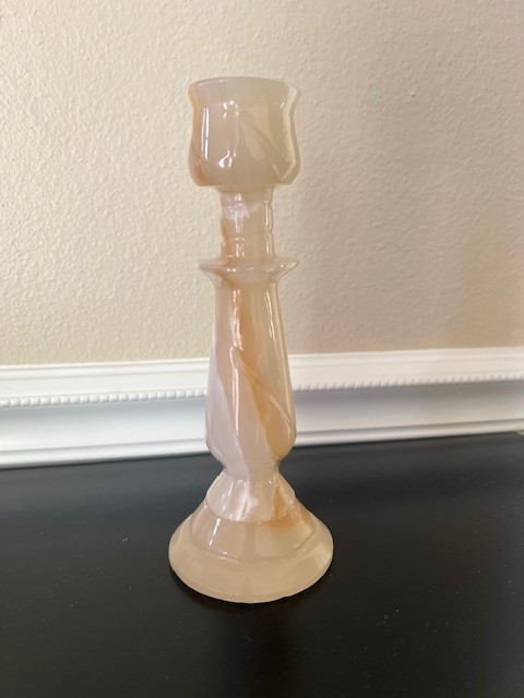 One Marble stone candlestick holder beige One Marble stone candlestick holder beige