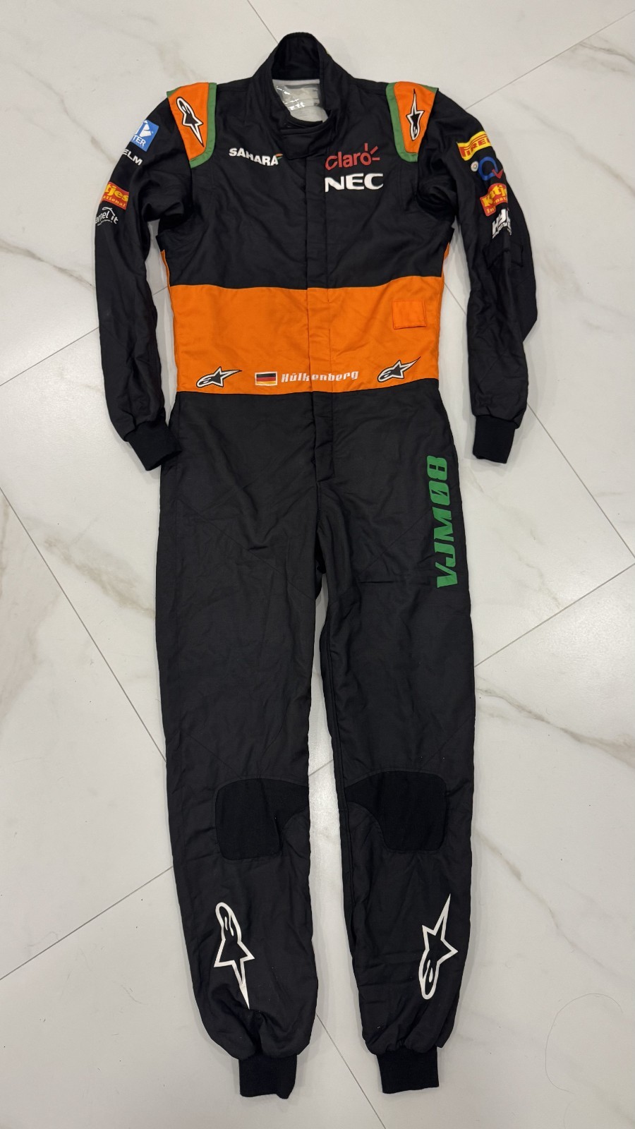 Nico Hulkenberg 2015 Season Worn Sahara Force India F1 Team Race Suit Nico Hulkenberg 2015 Season Worn Sahara Force India F1 Team Race Suit