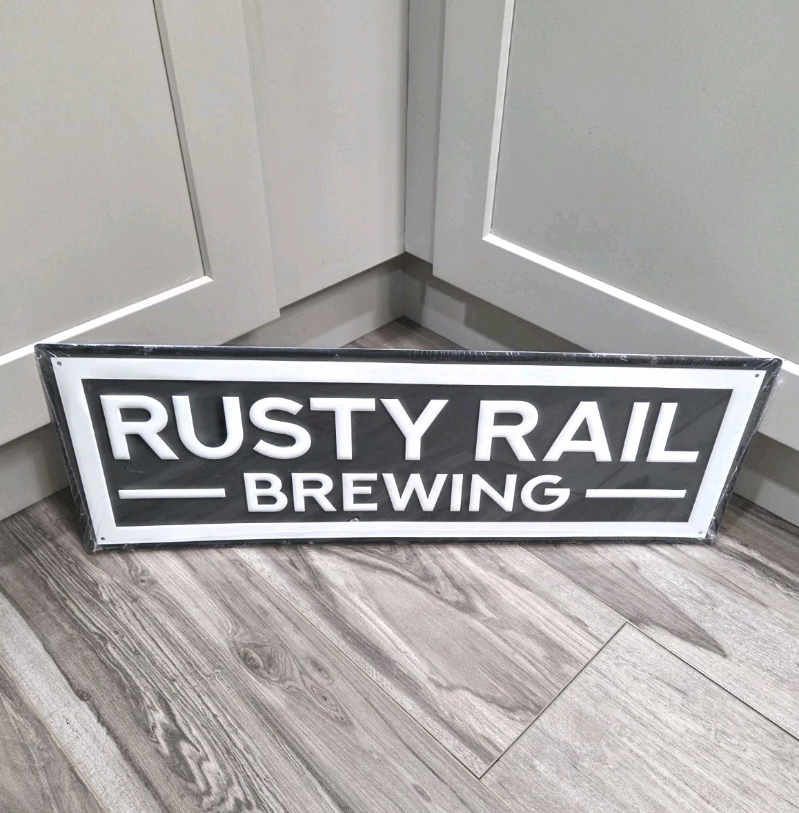 New Rusty Rail Brewing Company Tin Sign Metal Beer Tacker Bar Decor Locomotive 
