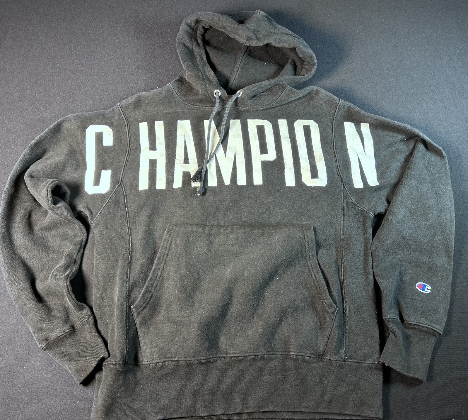 Champion Reverse Weave Pullover Hoodie Mens S Black Logo Graphic Fleece Champion Reverse Weave Pullover Hoodie Mens S Black Logo Graphic Fleece