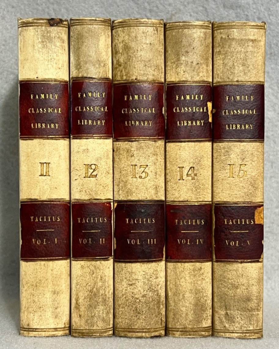 Antique Ancient Rome Books Tacitus The Annals & Histories Vellum 5 volume 1830