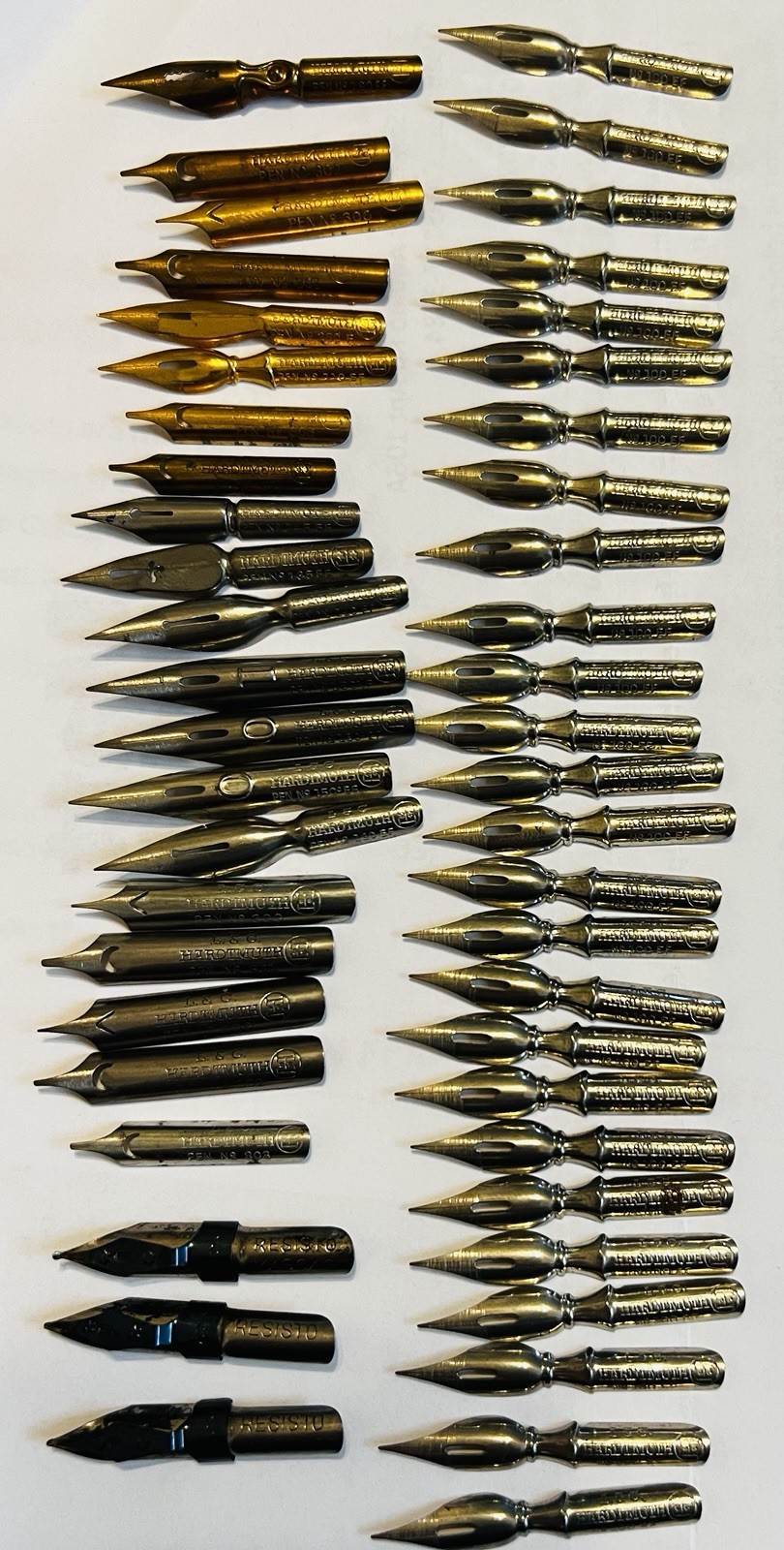 NOS Vintage L&C Hardtmuth & Massag Resisto Dip Pen Nibs Lot - Fine Writing 49pc