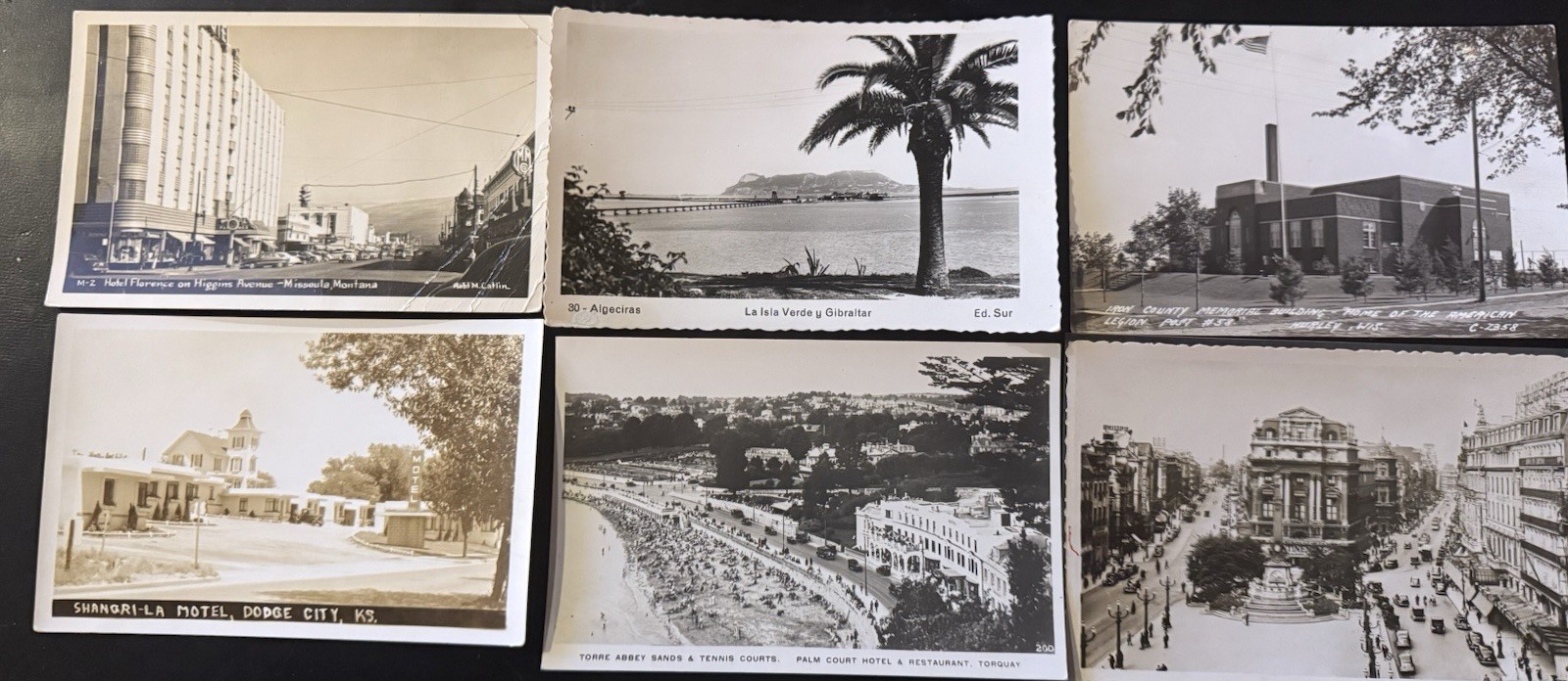 RARE VINTAGE RPPC POSTCARD LOT OF 61 AERIAL IDENTIFIED STREET SCENE REAL PHOTO