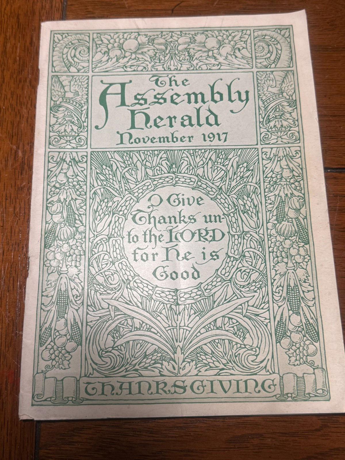 The Assembly Herald November 1917 Thanksgiving Original Copy
